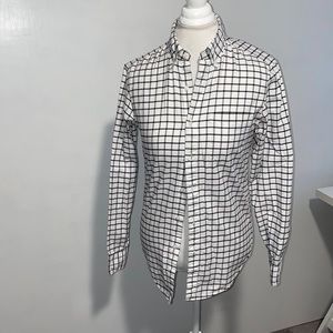 J.Crew men’s XS slim Button down dress shirt White and black checkered print